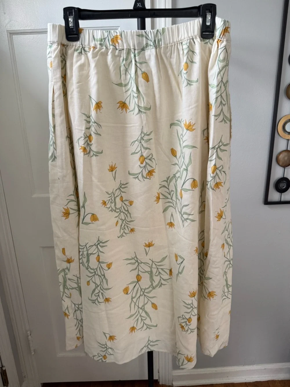 Joie Cream Floral Midi Skirt with Yellow & Green Print - Picture 3 of 6